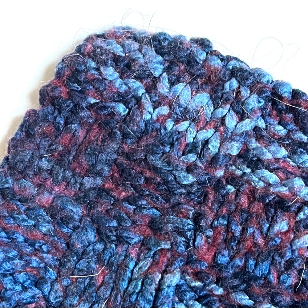 Hotpad Blues, wool & cotton- Handmade. New